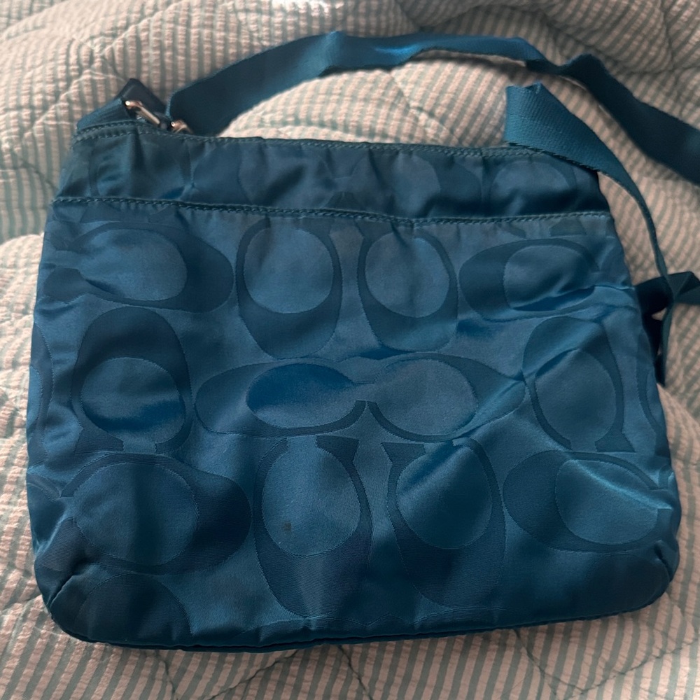 Coach Blue Crossbody Bag with Front Pocket
